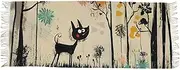 [AIXIWAWA] Women's Pashminas Scarf Cute Dog Forest Print, Shawls Wrap Lightwight with Tassel for Evening Dress Dinner Party, Multicolor