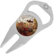 House Flowers Golf Ball Marker Divot Repair Tool Bottle Opener
