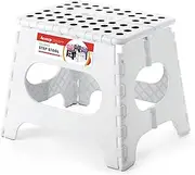 Acko Folding Step stool-11 Height Lightweight Plastic Stepping Stool. This Non Slip Collapsible Stool Can Hold up to 300lbs. Great for Kitchen, Bathroom, Bedroom,Kids and Adults. White