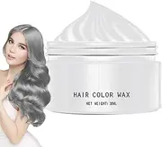 Vgvgaj Temporary Hair Dye Wax | Cream Hairstyle Wax Dye | Temporary Silver Gray Hair Color Wax for Men, Adults, All Ages, Friends, Beautician, Hairdresser