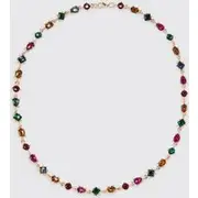 Mens Multi Stone Chain Necklace