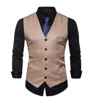 Mens Formal Business Vest for Suit or Tuxedo 3X-Large Champagne