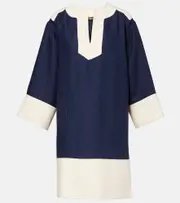 [Loro Piana] Loro Piana Colleen linen beach cover-up AU 14 blue