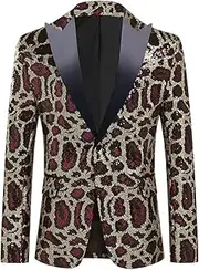 [Bciopll] Sexy Sequins Suit Jackets Men Collar One Button Suit Blazers Mens Wedding Costume