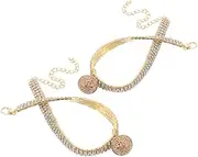 CLISPEED 2pcs Adjustable Rhinestone Pet Collar with Bell Stylish Elastic Necklace for Dogs and Cats for Everyday Use and Special Occasions