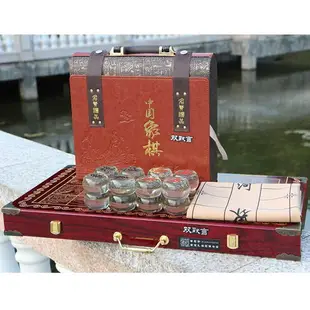 雙默言 水晶象棋高檔帶棋盤桌折疊銅錢中國象棋套裝兒童大號全套