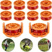 10 Pack Weed Eater Spool Compatible with Worx WG163 WG180 WG175 WG150 WG160 Edger Spools, Grass String Trimmer Parts Refills, with 2 pcs Spare Cover