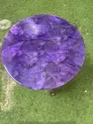 12"Round Amethyst Sofa center Table Top Exclusive Design Entryway Furniture Deco
