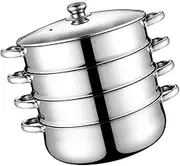 Luxshiny 1pc Stainless Steel Soup Pot for Steaming Multi Induction Pot 4 Layer Stovetop Stockpot Sauce Pot Double Boiler Big Size Simmering Pot Pot 4 Tier