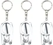 3Pcs Stainless Steel Folding Travel Scissors Cutter with Key Ring