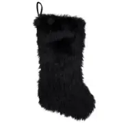 BLACK FAUX FUR CHRISTMAS STOCKING Hobby Lobby