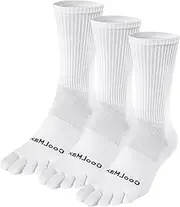 [VICUDOUL] Toe Socks for Men and Women Coolmax Five Finger No Show High Performance Athletic Running 3 Pairs