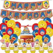 Heyone Plim Plim Birthday Party Decorations Carnival Circus Party Supplies Includes Happy Birthday Banner Balloons Cake Tops Cupcake Tops Clown Par...