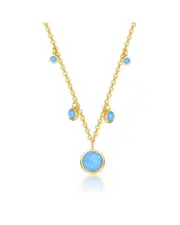 Genevive 14K Over Silver Opal Pendant Necklace