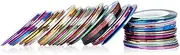 BIUDECO 60 Rolls Tape Line Nail Art Stickers 2 Sets Striping Tapes Easy Application for Home Professional Use