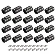 20Pcs 5.5mm Metal Shoelace Tips Screws Shoelace End Tip Cords End Black