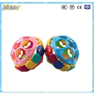 jollybaby新款手抓球嬰兒牙膠玩具寶寶的牙膠球柔韌搖鈴手抓球