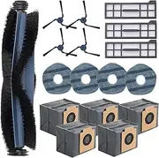 Replacement Parts for Eufy X10 Pro Omni Robotic Vacuum Cleaner Includes 1 Main Brush 3 Filter 4 Mop Pads 4 Side Brush 5 Dust Bag