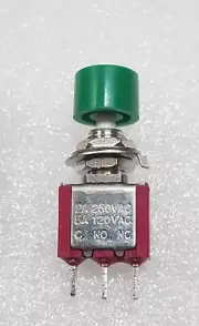 2x 3 pin Momentary Push Switch N/O N/C (c&k clone) Green Button 6mm Hobby