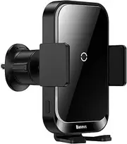 Baseus Car Mount Halo Car Phone Holder with Auto-Closing Sensor, RGB LED Charging Stripe, 15W, Black (SUDD000001)