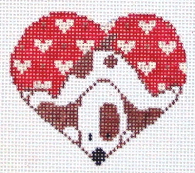 Love Dog Hand Painted Needlepoint Canvas