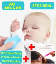 3PCS Baby kids Nose Cleaning Tweezer Cleaner+ Flashlight Ear Wax Cleaner Earpick
