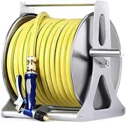 Retractable Garden Hose Reel, Garden Watering Hose Storage Wall Mount Reel, Stainless Steel Hose Storage Rack, Hose Hanger with Retractable Hose, for Garden Garages 20m
