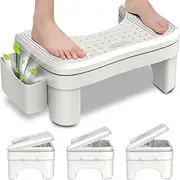 SHENMAIDAY Squat Toilet Stool Adult, Adjustable Height Bathroom Toilet Stool with Storage Box, Portable Non-Slip Potty Footstool, Plastic Potty Stool, Adult Squat Toilet Stool