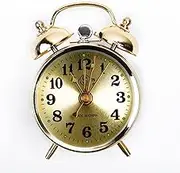 Drhomeam Twin Bell Alarm Clock,Loudly Alarm Clock for Heavy Sleepers, Manual Winding Mechanism, Gold Vintage Metal, Alarm Clock for Kids Bedroom, As Picture Show, 172L5V81AGLU1K3C31U530
