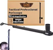 Uzi Periscope 20-Inch to 27-Inch Weatherproof Aluminum Periscope, Monocular, 5x20 Magnification, Spy Observation Telescope Device, Portable, Black, Valentine Gift