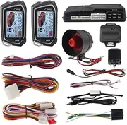 EASYGUARD 2 Way Car Alarm System EC201-M9 with 1.73 inch Big LCD Pager Display Remote Starter Turbo Timer Mode Shock Warning DC12V
