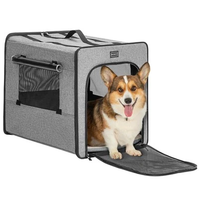 Travel Dog Crate, Soft Sided Dog Crate - 24 Inch with Thicken Mat, Easy to Fo...