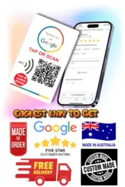 Social Media Smart Contactless Sharing NFC Google 'Review Us' Card Tap + QR Code