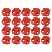 40Pcs 5mm Plastic Cord Locks Double Hole Spring Toggle Stopper, Red