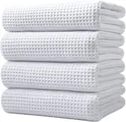 Microfiber Oversize Quick Dry Lint Free Bath Towel, 60 x 30 in, 4 Pack (White...
