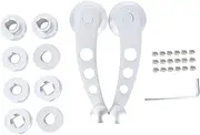 2pcs Aluminium Car Window Crank Handles Universal Fit 11.4cm Aluminum Lever 3 Sets of Adapters