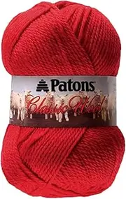 Worsted Classic Wool Yarn by Patons - Solid Color Yarn for Knitting, Crochet, Weaving, Arts & Crafts - Bright Red, Bulk 10 Pack
