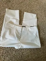 NWT STYLE & CO. Size 16 Crop Capri Pants White Rayon Nylon Spandex