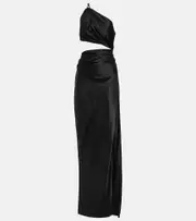 [The Sei] The Sei One-shoulder cutout silk gown AU 12 black
