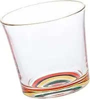 Aderia 6157 Rock Glass, Medeta Mono Single Raku Old Glass, Edo, 9.5 fl oz (280 ml), Can Be Used with Rock/Half Rock/Round Ice, Shochu, Whiskey Glass, Made in Japan, Red, Black, Yellow
