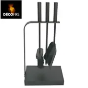 Decofire® 3 Piece Fireplace Fire Place Tool Set Shovel Brush Poker Black Steel