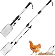 Chicken Poop Scooper 22-42in Stretchable Fine Mesh Chicken Coop Scooper 3 Sections Stainless Steel Detachable Hanging Storage Dog Cat Litter Scoop, Cat Litter Scoop, Chicken Coop Scooper