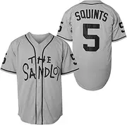 [PHM] The Sandlot Benny 'The Jet' Rodriguez Michael Squints Alan Yeah-Yeah Bel Air 3D Print Fashion Movie Baseball Jerseys (5 Squints Grey, XX-Large)