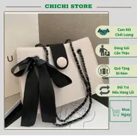 在飛比找蝦皮購物優惠-Chichi Store 豪華塑料辦公室女士手提包蝴蝶結裝飾