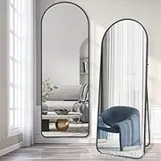 160x40cm Modern Arched Full-Length Mirror with Distortion-Free Glass & PS Frame - Dual Wall Mount/Leaning Design for Bedroom, Living Room and Space Illusion​ (Arch-160 * 40)