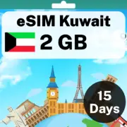 eSIM Kuwait - 2 GB - 15 Days - Travel eSIM | QR code activation