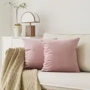 Decorative Throw Pillow Covers Velvet 12x12 12" x 12" (Pack of 2) Dustypink