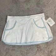 NEW Sofibella 12” Women's Ladies Skort White Blue Trim XL