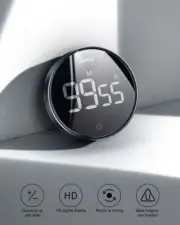Baseus Magnetic Digital Kitchen Timer Countdown Timer for Kids Large LCD Display