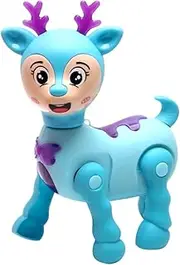 Kisangel 1 Set Electric Cartoon Deer with Pull Along Walking Animal for Indoor for Birthdays and Holidays Encourages Walking and Imagination